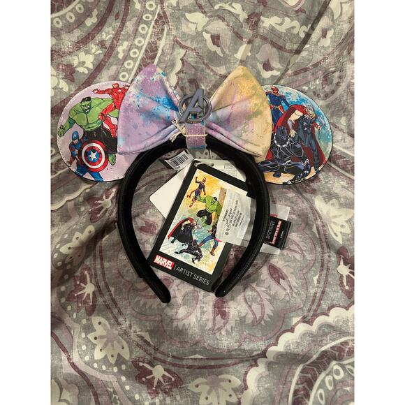 NWT Disney Park Marvel Avengers Artist Series Sara Pichelli w Removable Bow Ears - Picture 1 of 4